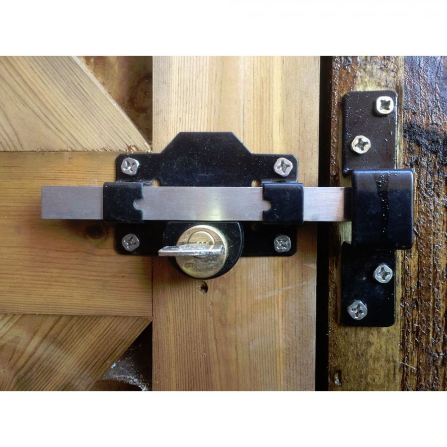 Gatemate Euro Security Shed//Gate Lock 70mm Double Lock Long Throw Chrome Handle