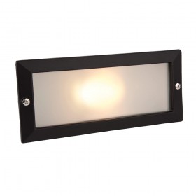 Firstlight Brick Light - without Louvre Black with Opal Glass