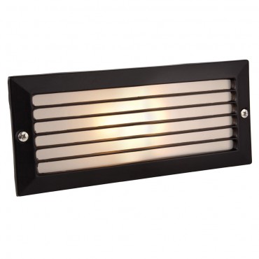 Firstlight Brick Light - with Louvre Black with Opal Glass