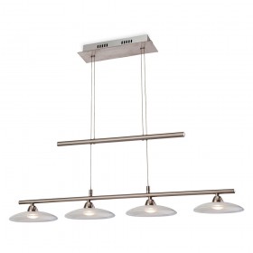 Firstlight Nassau LED Pendant Brushed Steel with Glass