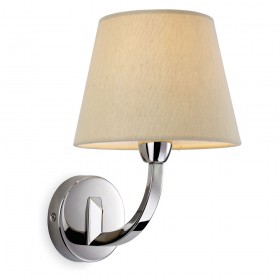 Firstlight Fairmont Single Wall Polished S/Stl with Cream Linen Shade