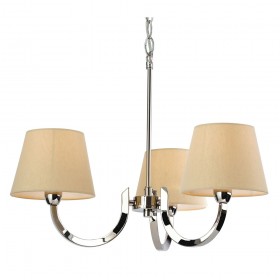 Firstlight Fairmont 3 Light Fitting Polished S/Stl with Cream Linen Shade