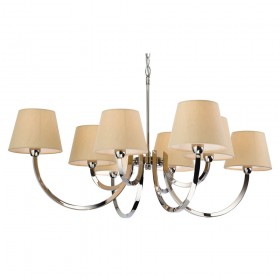 Firstlight Fairmont 8 Light Fitting Polished S/Stl with Cream Linen Shade