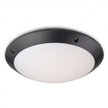 Firstlight Nevada LED Motion activated Flush Fitting Black Polycarbonate with White Diffuser