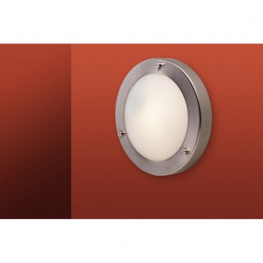Firstlight Rondo Wall / Flush Fitting Brushed Steel with Opal Glass