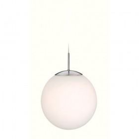 Firstlight Globe Pendant Brushed Steel with Opal White Glass
