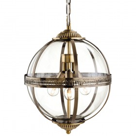 Firstlight Mayfair Pendant Antique Brass with Clear Glass