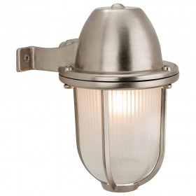 Firstlight Nautic Wall Light Nickel with Frosted Glass