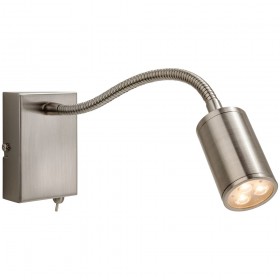 Firstlight Orion LED Flexi Wall Light (Switched) Brushed Steel