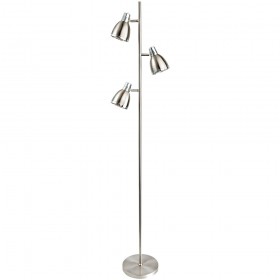 Firstlight Vogue Floor Lamp Brushed Steel with Chrome