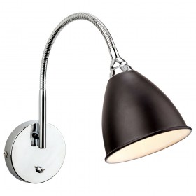 Firstlight Bari Wall Light (Switched) Black with Chrome
