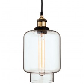 Firstlight Empire Pendant Antique Brass with Clear Glass