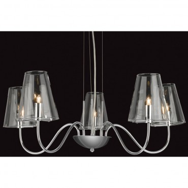 Firstlight Jasmine 5 Light Fitting Chrome with Clear Glass