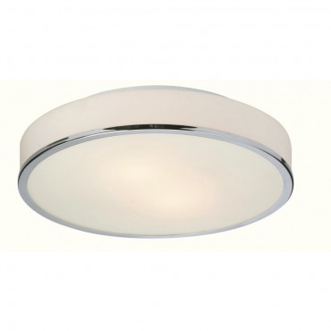 Firstlight Profile Flush Fitting - Round Chrome with Opal Glass
