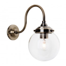 Firstlight 5936AB Victoria Wall Light Antique Brass with Clear Glass