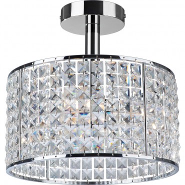 Firstlight Pearl 4 Light Semi Flush Fitting Chrome with Crystal
