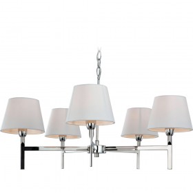 Firstlight Transition 5 Light Fitting Polished St /Steel with Cream Shade