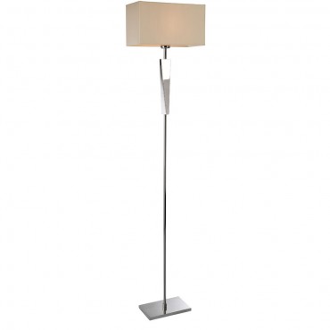 Firstlight Mansion Floor Lamp Polished St /Steel with Cream Shade