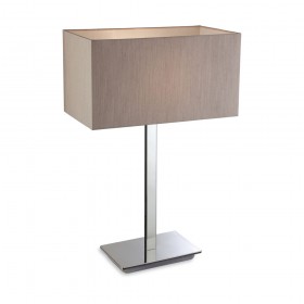 Firstlight Prince Table Lamp Polished S/Steel with Oyster Shade