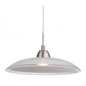 Firstlight Nassau LED Pendant Brushed Steel with Glass