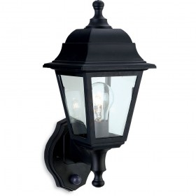 Firstlight Oslo Lantern - Uplight with PIR Black Resin