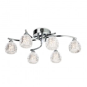 Firstlight Maple 6 Light Flush Fitting Chrome with Moulded Clear Glass