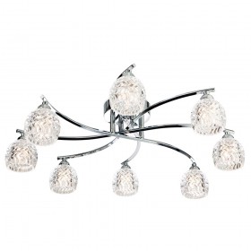 Firstlight Maple 8 Light Flush Fitting Chrome with Moulded Clear Glass