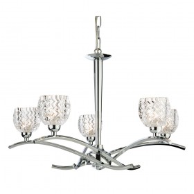 Firstlight Maple 5 Light Fitting Chrome with Moulded Clear Glass