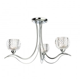 Firstlight Blanche 3 Light Flush Fitting Chrome with Moulded Clear Glass
