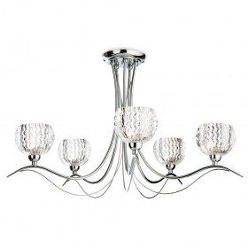 Firstlight Blanche 5 Light Flush Fitting Chrome with Moulded Clear Glass