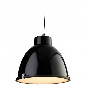 Firstlight Manhattan Pendant Black with Frosted Glass