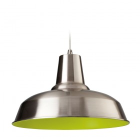 Firstlight Smart Pendant Brushed Steel with Green Inside