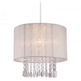 Firstlight Organza Easy-Fit Pendant White Shade with Clear Acrylic
