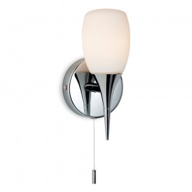 Firstlight Robano Wall Light (Switched) Chrome with Opal Glass