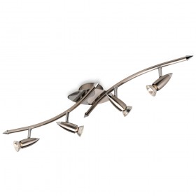 Firstlight Dart 4 Light Ceiling-X-Bow Brushed Steel with Chrome