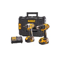 DEWALT Combi Drill & Impact Driver Twin Pack, 1 x 4.0Ah & 1 x 5.0Ah Li-Ion 18V