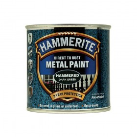 Hammerite Direct to Rust Hammered Finish Metal Paint Dark Green 250ml