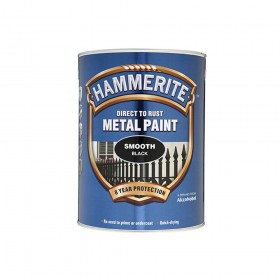 Hammerite Direct to Rust Smooth Finish Metal Paint Black 5 Litre