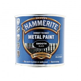 Hammerite Direct to Rust Smooth Finish Metal Paint Black 250ml