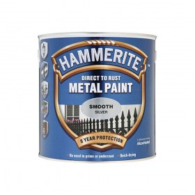 Hammerite Direct to Rust Smooth Finish Metal Paint Silver 2.5 Litre