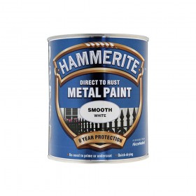 Hammerite Direct to Rust Smooth Finish Metal Paint White 750ml