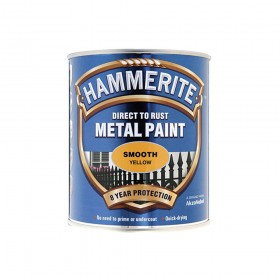 Hammerite Direct to Rust Smooth Finish Metal Paint Yellow 750ml