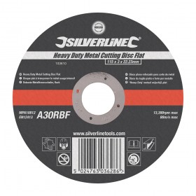 Silverline Heavy Duty Metal Cutting Disc Flat 115 x 3 x 22.23mm