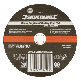 Silverline Heavy Duty Metal Cutting Disc 230 x 3 x 22.23mm