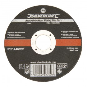 Silverline Heavy Duty Metal Slitting Disc Flat 115 x 1.2 x 22.23mm