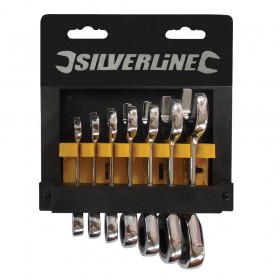 Silverline Stubby Ratchet Spanner Set 7pce 8 - 19mm