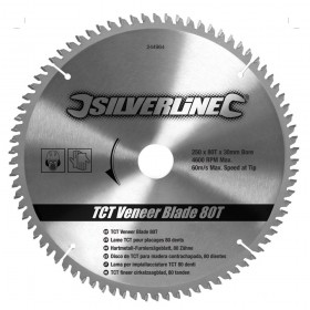 Silverline 250mm x 30 TCT Veneer Blade 80T