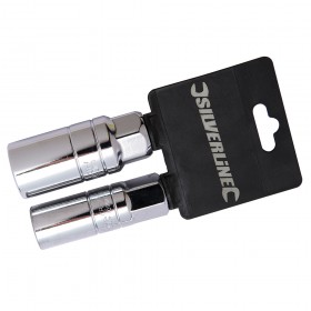 Silverline Spark Plug Deep Socket Set 2pce 3/8"