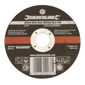 Silverline Heavy Duty Inox Sliting Disc Flat 115 x 1.2 x 22.23mm