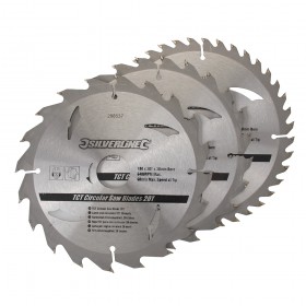 Silverline 180mm x 30 TCT Circular Saw Blades 20, 24, 40T 3pk